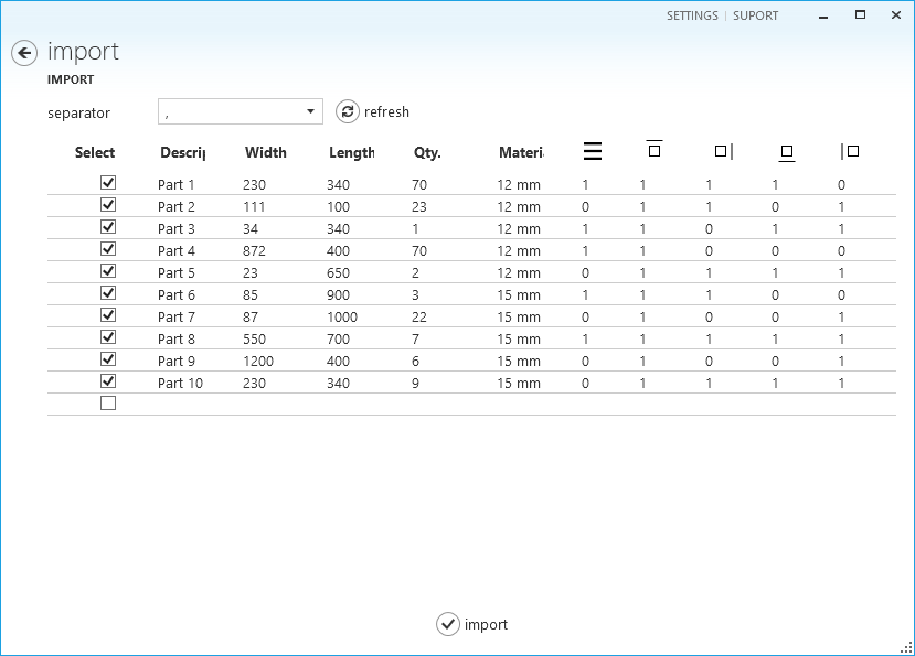 Import Page